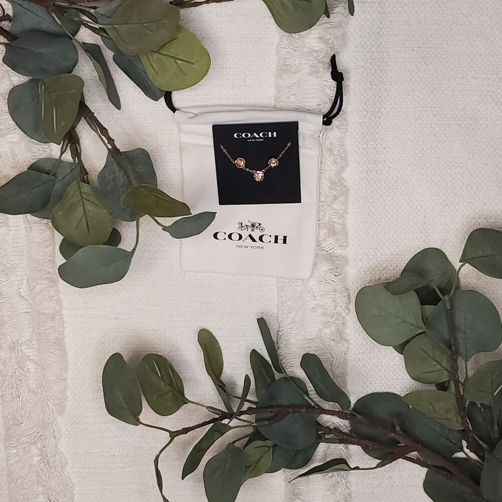 Coach Open Circle Necklace and Stud Earrings Set